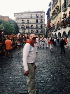 Before the Running of the Bulls in a small Spanish town