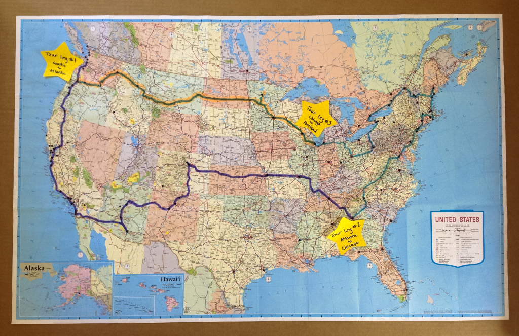 Map of the Cross-Country Theatrical Tour of "Walking the Camino"